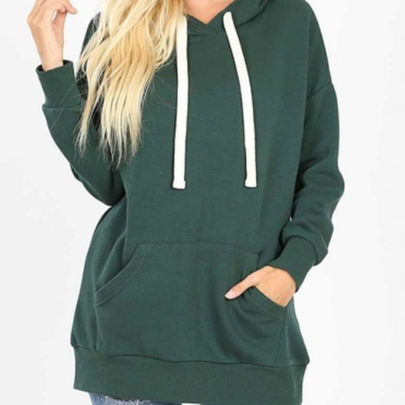 Zenana Outfitters Tops - Hooded Sweatshirt with Kangaroo Pockets